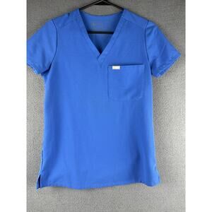 Figs casma scrub top size xXS nurse v-neck blue
